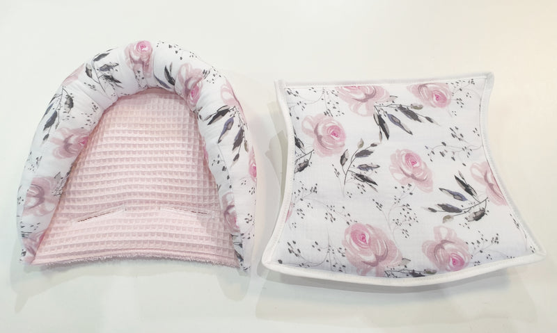 Maxi Cosi Babyschalenbezug, Ersatzbezug oder Spannbezug rosa Rosen von Atelier MiaMia