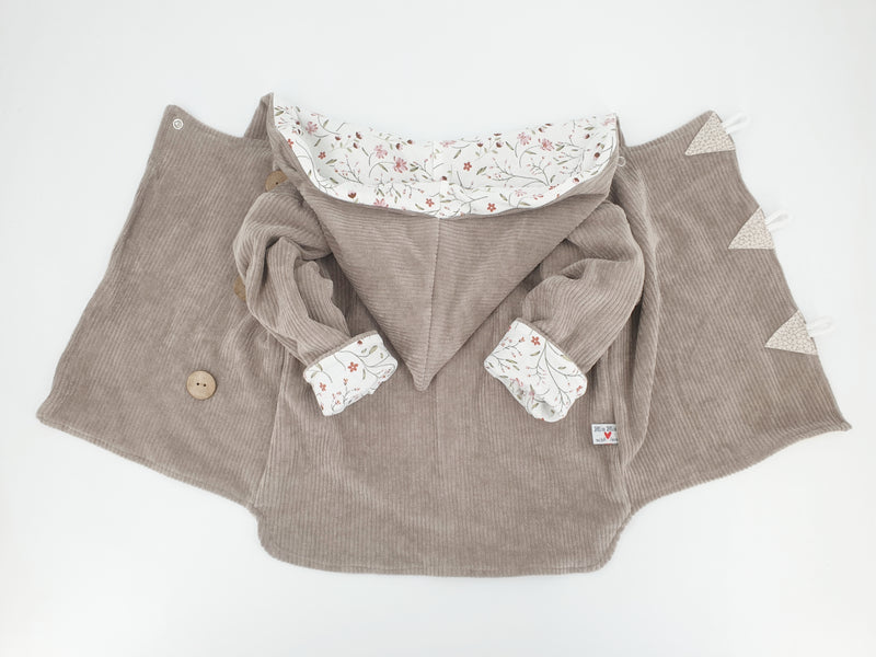 Kapuzenjacke Baby Kind Größe 50-140 Designer Jacke Limitiert !! Cord Blumen von Atelier MiaMia