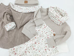 Atelier MiaMia - hoodie pullover waffle jersey beige acorns baby child from 44-140 short or long-sleeved designer limited !!