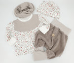 Atelier MiaMia Cool bloomers or baby set with button up to size. 140 Cord Terracotta