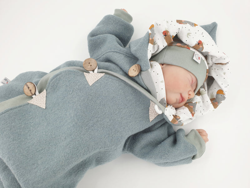 Walk - Overall Baby Kind von 50 bis 110 Designer  Walkoverall dusky mint Maulwurf von Atelier MiaMia