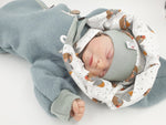 Walk - Overall Baby Kind von 50 bis 110 Designer  Walkoverall dusky mint Maulwurf von Atelier MiaMia