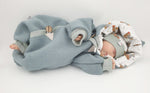 Atelier MiaMia - Walk - overall baby child from 50 to 110 designer walk overall aqua leaves