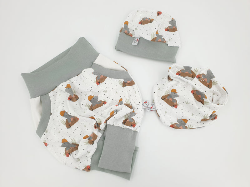 Coole Pumphose oder Babyset kurz und lang Maulwurf von Atelier MiaMia