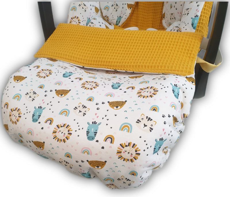 Babyschalen Bezug Cybex cloud Z i-size gelb Tierchen von Atelier MiaMia