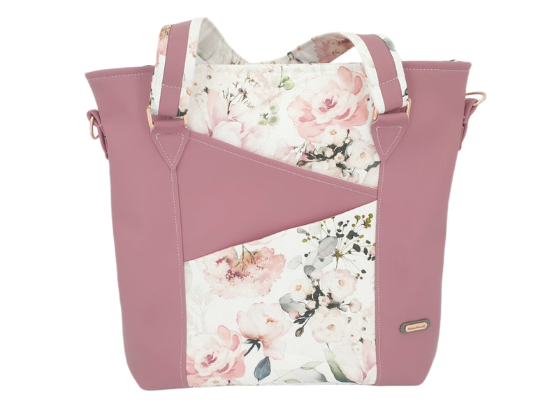 Handtasche einzeln oder im Set mit Geldbörse und Kosmetiktasche beere Rosen von Atelier MiaMia