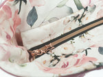 Handtasche einzeln oder im Set mit Geldbörse und Kosmetiktasche beere Rosen von Atelier MiaMia