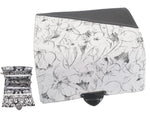 Geldbörse Kunstleder schwarz/weiß Blumen von Atelier MiaMia