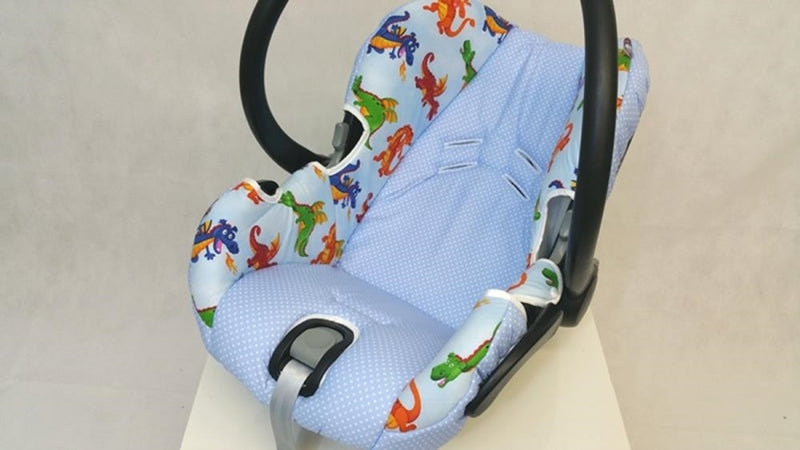 Babyschalen Bezug Safety one Hellblau, Drachen von Atelier MiaMia