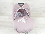 Schnullerkette zum Kinderwagen oder Babyschale 1 Rosa weiß von Atelier MiaMia