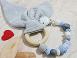 Schnullerkette zum Kinderwagen oder Babyschale 4 Blau von Atelier MiaMia