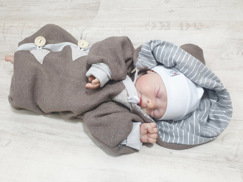 Atelier MiaMia - Walk - salopette neonato bambino da 50 a 110 salopette firmata marrone --walk W10