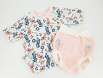 Atelier MiaMia - hoodie sweater retro flowers 309 baby child from 44-122 short or long sleeve designer limited !!