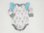 Atelier MiaMia body a maniche corte e lunghe anche da baby set elefanti balze blu 29