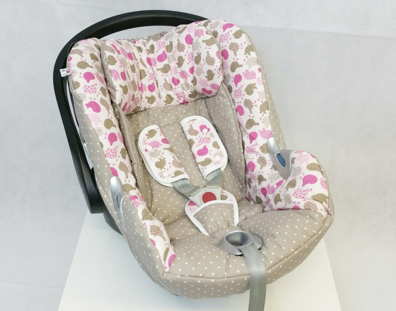 Atelier MiaMia baby carrier cover Cybex Q little bird grape CBQ1