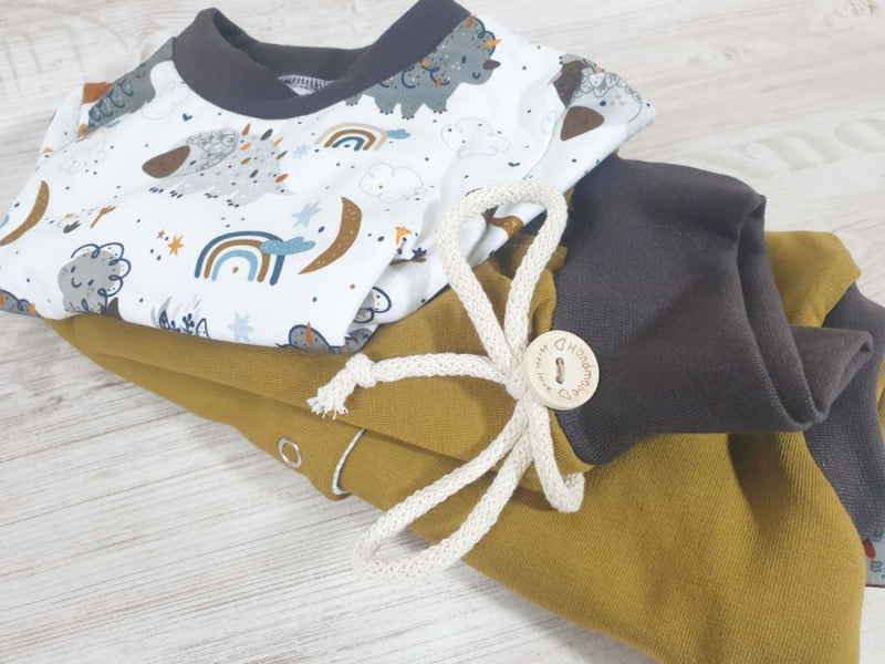 Hoodie Pullover Dinos Regenbogen 310 Baby Kind ab 44-122 kurz oder langarm  Designer Limitiert !! von Atelier MiaMia