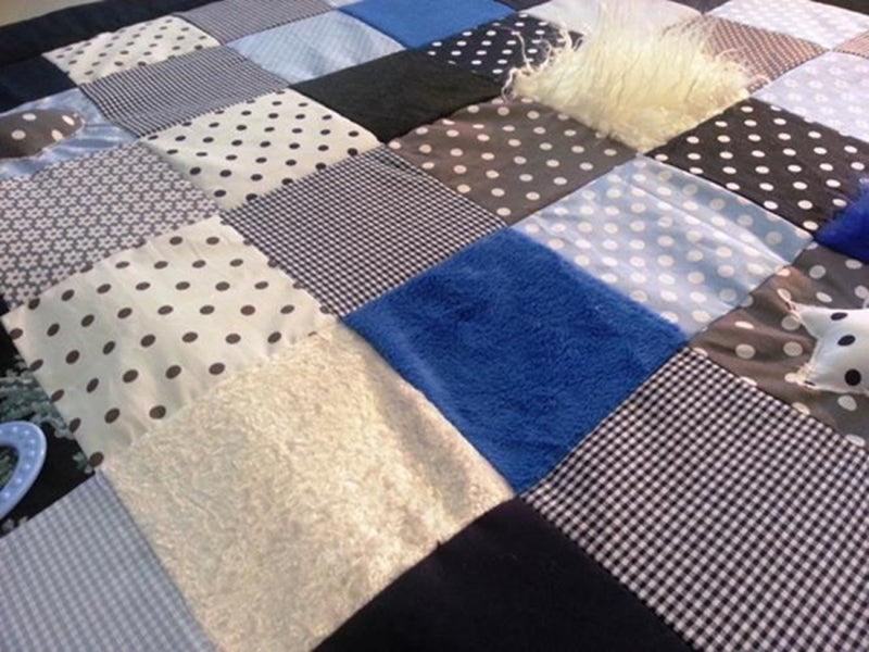 Experience blanket CVI blanket, black-white-blue, dots, ED42