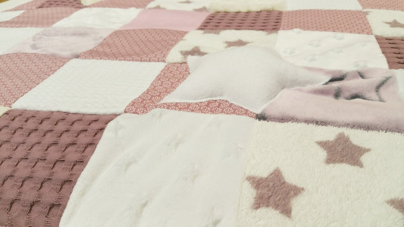 Adventure blanket CVI blanket dusky pink stars ED50