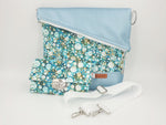 Borsa a Mano Atelier MiaMia Azzurro Pelle Dots Cosmos 109