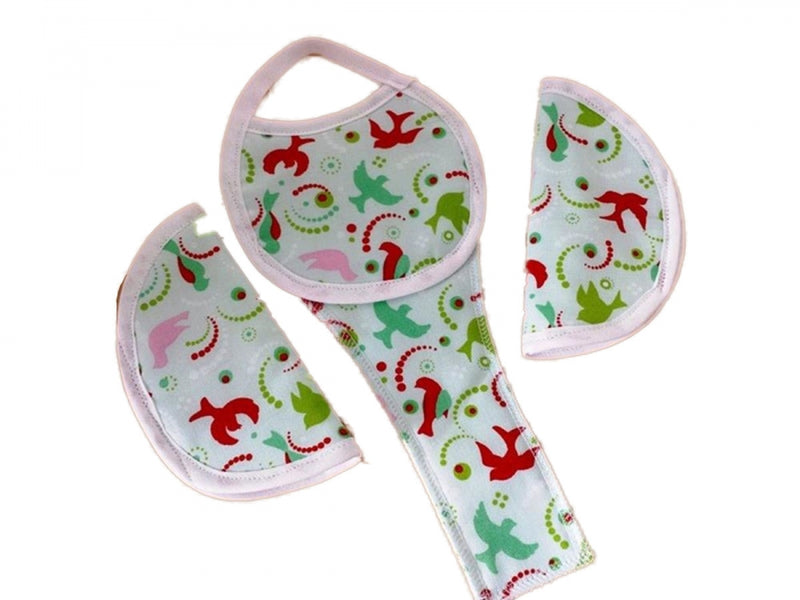 Belt protector red-green swallows //65