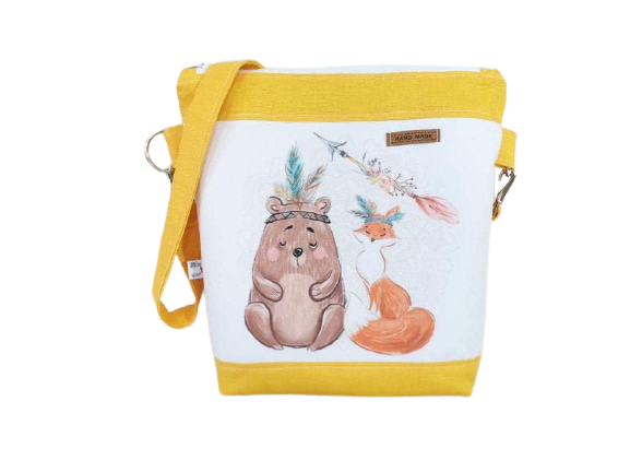 Kindergartentasche, Kindertasche 65 Boho Bär von Atelier MiaMia