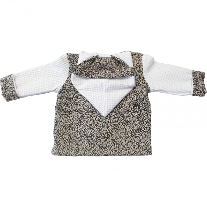 Atelier MiaMia - Hooded Jacket Baby Child Size 50-140 Designer Jacket Limited !! Tiger Light Gray Waffle J1