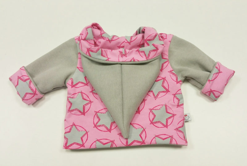 Kaputzenjacke Baby Kind Größe 50-140 Designer Jacke Limitiert !! Rosa Sterne J2 von Atelier MiaMia