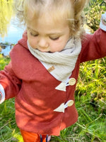 Kaputzenjacke Baby Kind Größe 50-140 Grobstrick Jacke Limitiert !! Grobstrick Terracotta Fuchs J23 von Atelier MiaMia