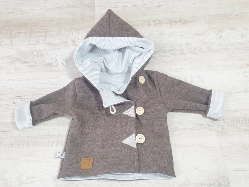 Walk - Kaputzenjacke Baby Kind Größe 50-140 Jacke Limitiert !! Walk -Jacke Regenbogen dunkelgrau J25 von Atelier MiaMia