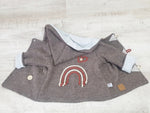 Walk - Kaputzenjacke Baby Kind Größe 50-140 Jacke Limitiert !! Walk -Jacke Regenbogen dunkelgrau J25 von Atelier MiaMia