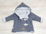 Walk - Kaputzenjacke Baby Kind Größe 50-140 Jacke Limitiert !! Walk -Jacke Grau Streifen J27 von Atelier MiaMia