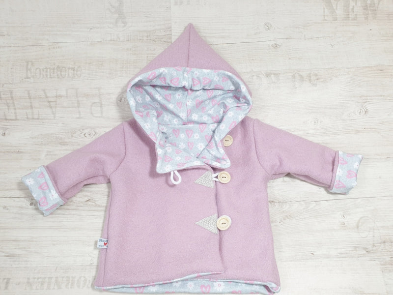 Walk - Kaputzenjacke Baby Kind Größe 50-140 Jacke Limitiert !! Walk -Jacke Rosa Blumen J31 von Atelier MiaMia