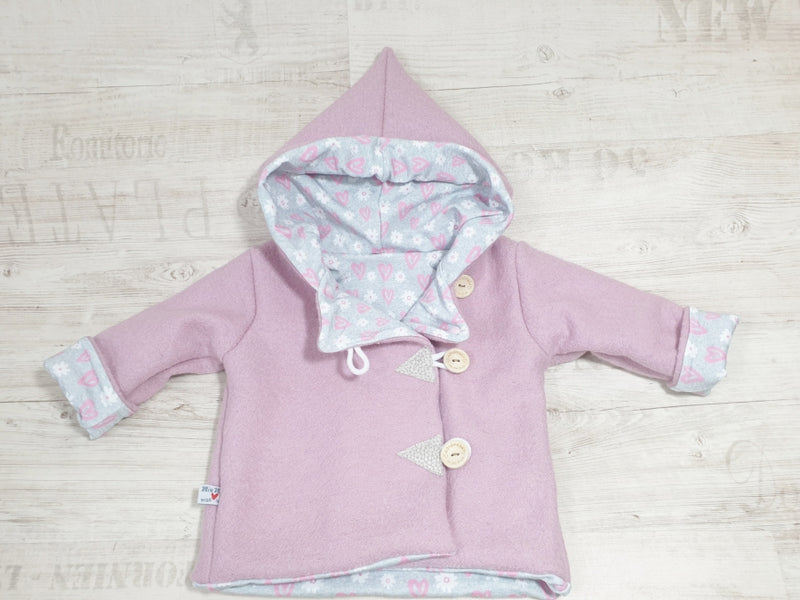 Atelier MiaMia - Walk - hooded jacket baby child size 50-140 jacket limited !! Walk jacket pink flowers J31