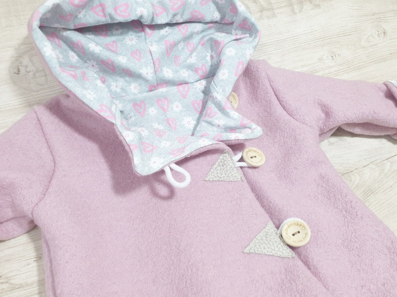 Atelier MiaMia - Walk - giacca con cappuccio bambino bambino taglia 50-140 giacca limitata !! Giacca da passeggio fiori rosa J31