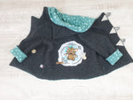 Walk - Kaputzenjacke Baby Kind Größe 50-140 Jacke Limitiert !! Walk -Jacke Dunkelgrau Fledermaus J34 von Atelier MiaMia