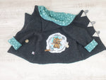 Atelier MiaMia - Walk - giacca con cappuccio bambino bambino taglia 50-140 giacca limitata !! Giacca da passeggio grigio scuro pipistrello J34