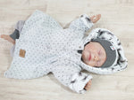 Atelier MiaMia - hooded jacket baby child size 50-140 designer jacket, coat limited! Light gray dandelion check knit 45