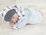 Atelier MiaMia - hooded jacket baby child size 50-140 designer jacket, coat limited! Light gray dandelion check knit 45