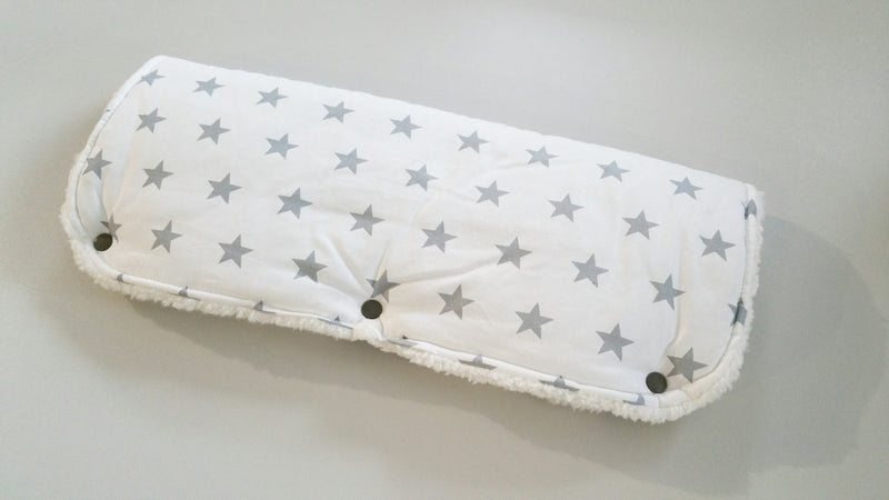 Stroller muff white gray stars 1