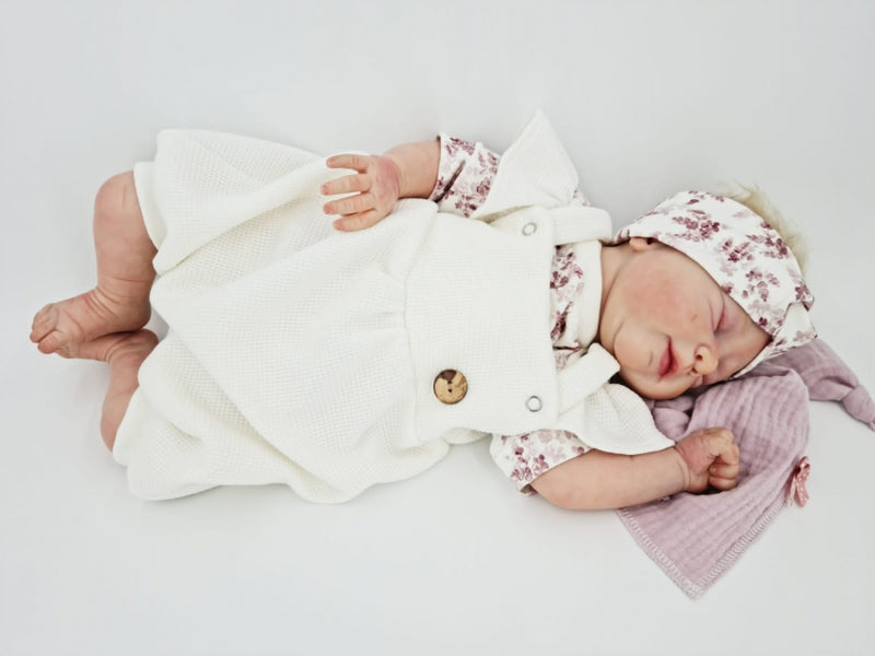 Latzstrampler kurz und lang auch als Baby Set Waffeljersey creme 10 von Atelier MiaMia