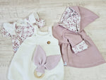 Latzstrampler kurz und lang auch als Baby Set Waffeljersey creme 10 von Atelier MiaMia