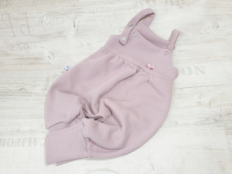 Atelier MiaMia bib romper short and long also as baby set waffle jersey pink 2