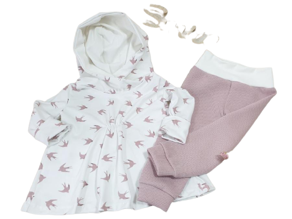 Baby und Kinder Leggins Waffel Jersey Rosa Größe 50-116 von Atelier MiaMia