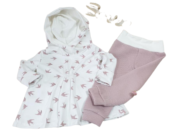 Atelier MiaMia leggings per neonati e bambini in jersey waffle rosa taglia 50-116