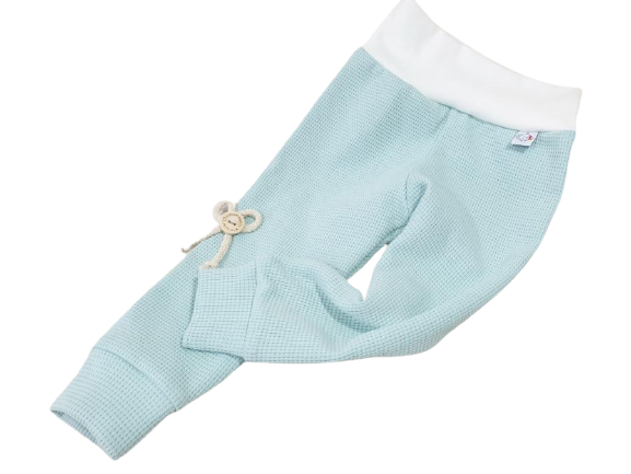 Atelier MiaMia Leggins per neonati e bambini Mint Waffle Jersey Taglia 50-116