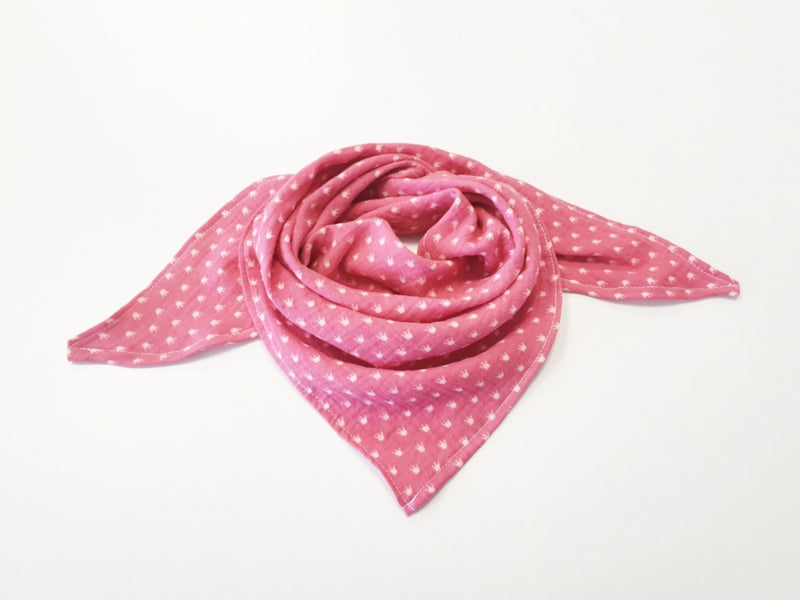 Atelier MiaMia - muslin scarf triangular scarf light red crown // 6
