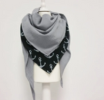 Atelier MiaMia - Jersey muslin scarf triangular scarf anchor // xxl 2