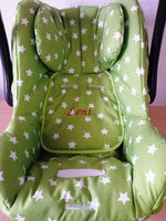 Roman baby safe, green, large white stars, Romans 10