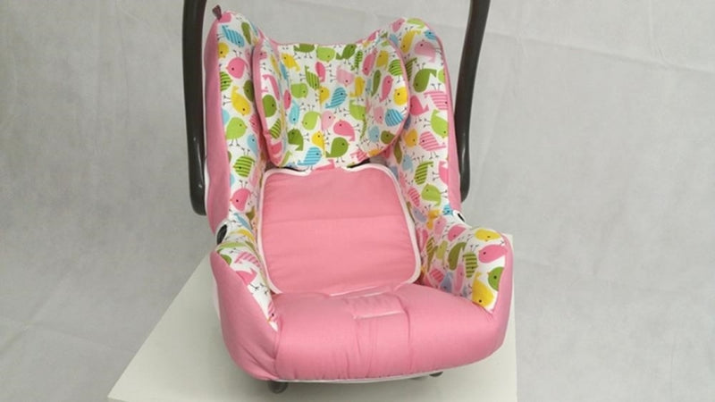 Römer baby safe, white, pink-green little birds, Römer 28