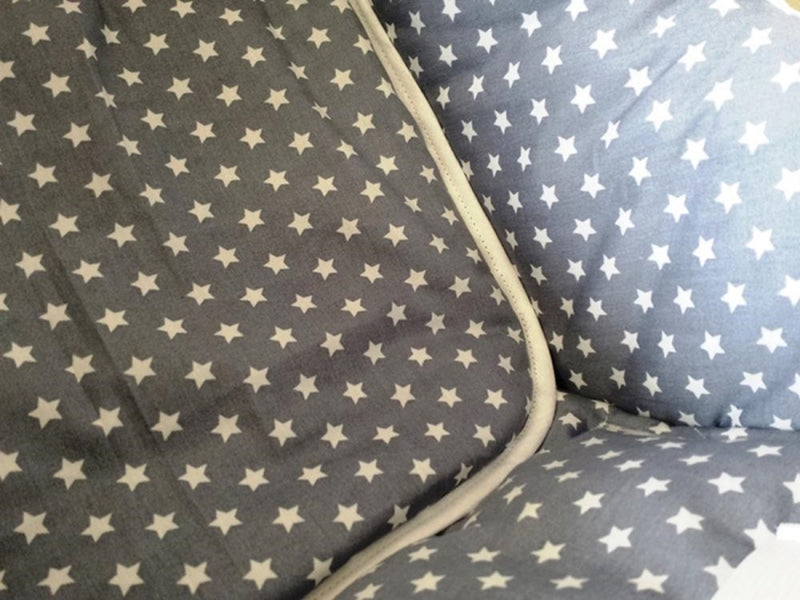 Roman baby safe, dark gray, white stars, Romans 7